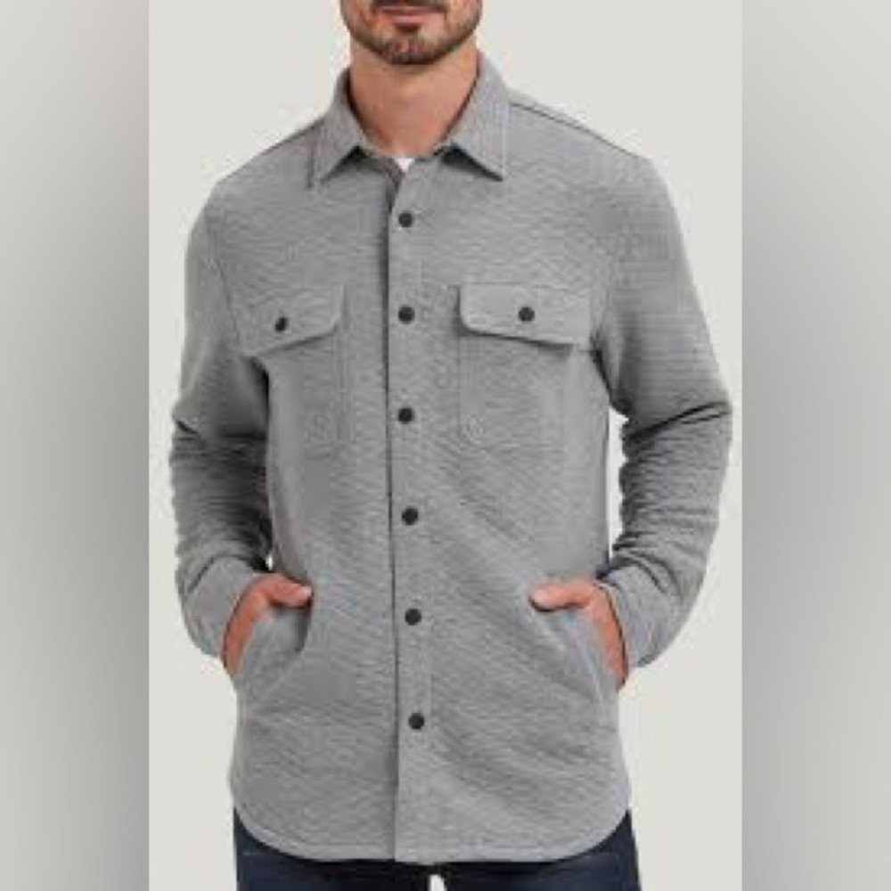 Swims Light Gray Quilted Shirt Jacket
